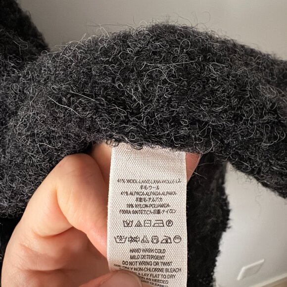 Free People Wool Alpaca Stand and Deliver Cape Cardigan In Charcoal Grey Small - Picture 7 of 7